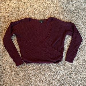 ❤️ GLIA Maroon V-Neck Knit Sweater (M)